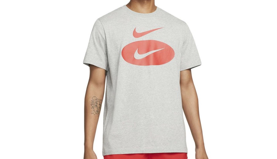 Clothing * | Nike Nsw Swoosh Oval T-Shirt Outlet Sale Grey