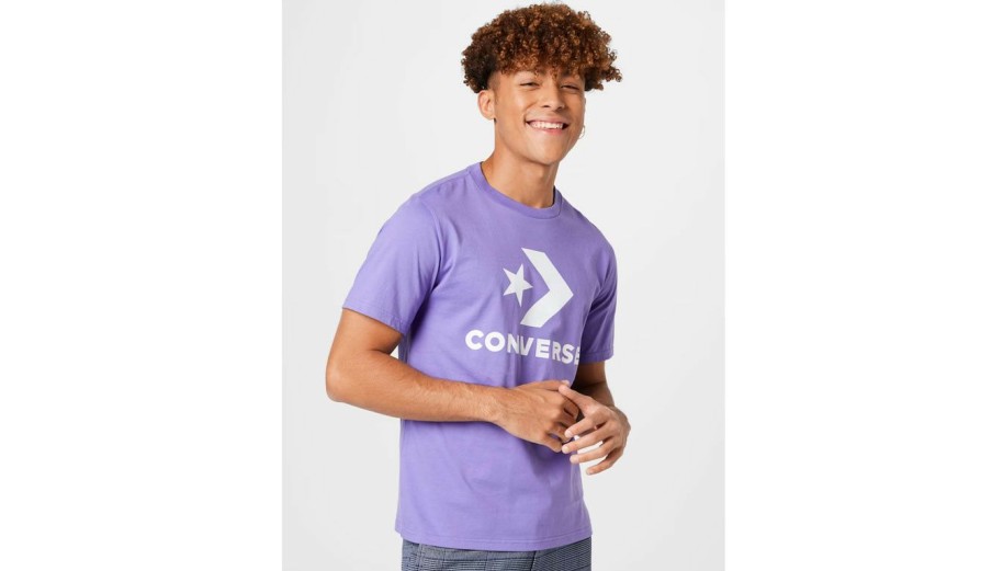 Clothing * | Converse Star Chevron Tee Online Sales Purple