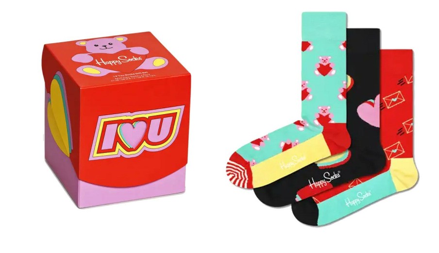 Clothing * | Happy Socks I Love You Socks Gift Set 3-Pack Latest Multicolor