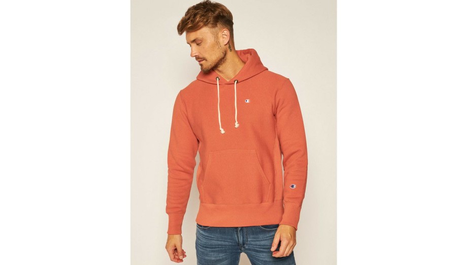 Clothing * | Champion Reverse Weave Hooded Sweatshirt Best Sale Orange