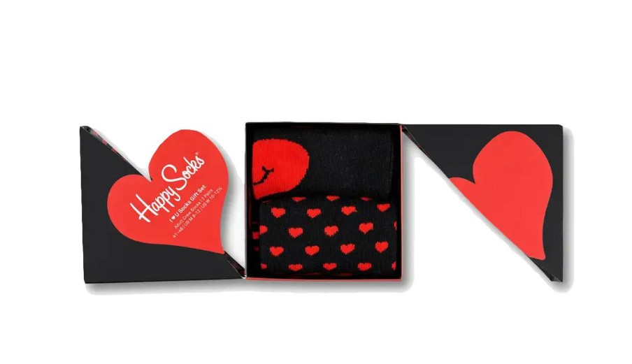 Clothing * | Happy Socks I Heart You Socks Gift Set 2-Pack Sale Online Black