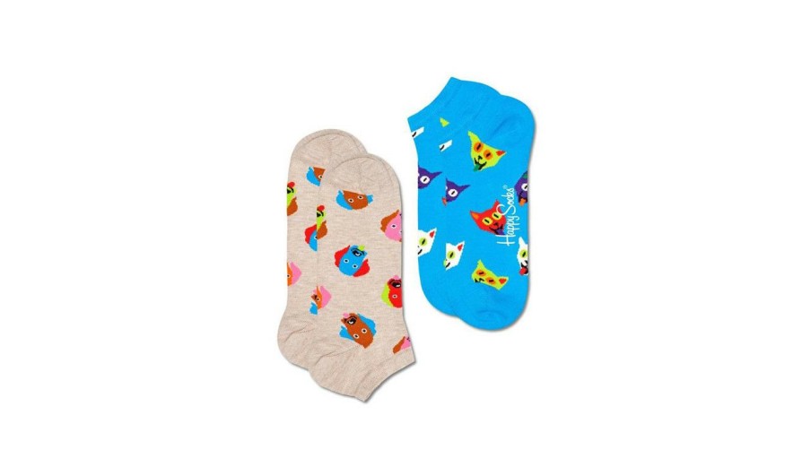 Clothing * | Happy Socks 2-Pack Dog And Cat Low Sock Quality Guarantee Multicolor