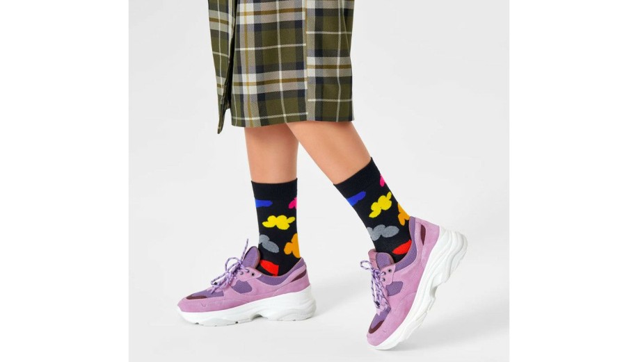 Clothing * | Happy Socks Cloudy Sock Crazy Deals Black