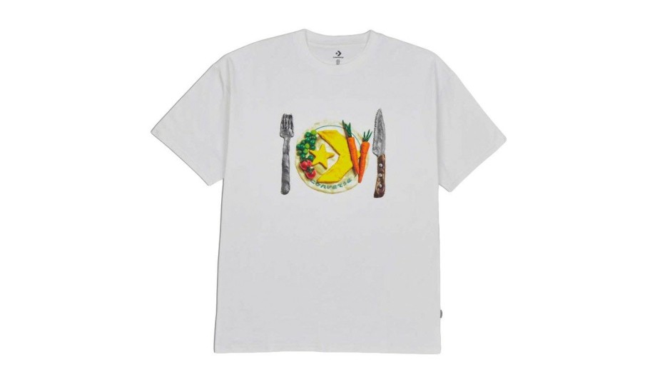 Clothing * | Converse For Dinner Tee Discount Sale White