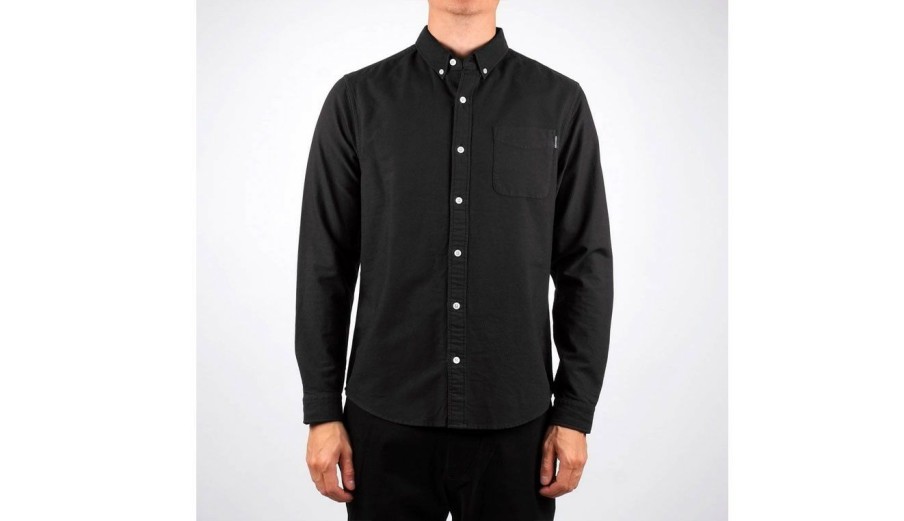 Clothing * | Dedicated Shirt Varberg Oxford Best Sale Black