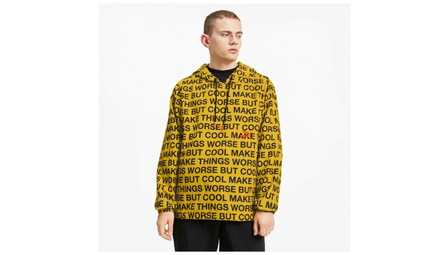 Clothing * | Puma X Randomevent Aop Windbreaker Promotion Yellow