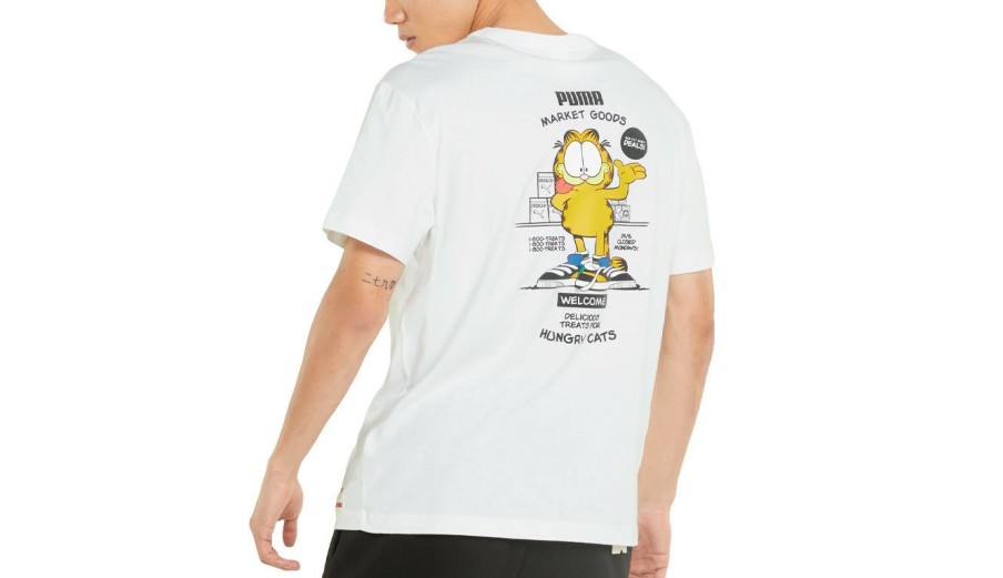 Clothing * | Puma X Garfield Graphic Men'S Tee Discount Sale White