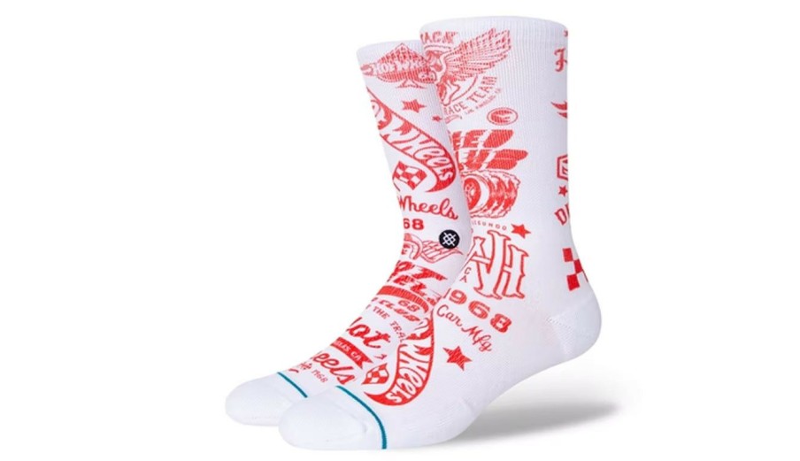 Clothing * | Stance Hot Wheels Crew Socks Less Expensive White