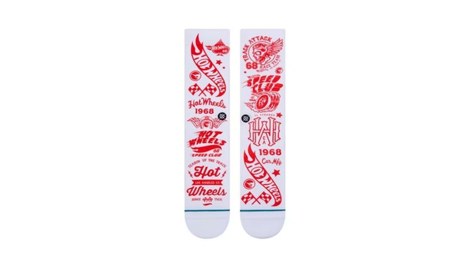 Clothing * | Stance Hot Wheels Crew Socks Less Expensive White