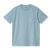 Clothing * | Carhartt Wip S/S Pocket T-Shirt Misty Sky Hot Selling Blue