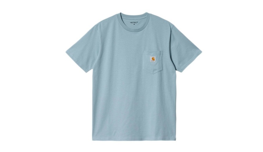 Clothing * | Carhartt Wip S/S Pocket T-Shirt Misty Sky Hot Selling Blue