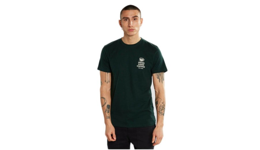 Clothing * | Dedicated T-Shirt Stockholm Good Coffee Dark Featured Green