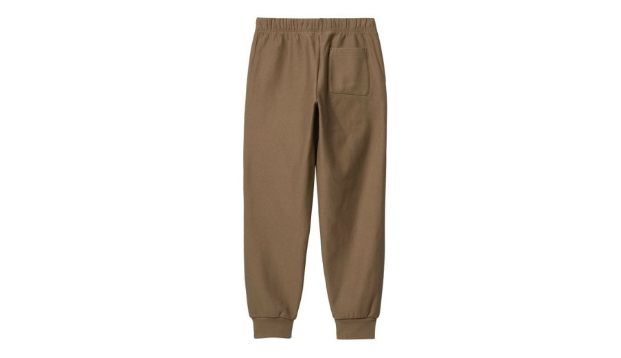 Clothing * | Carhartt Wip American Script Jogging Pant Buffalo Hot Sale Brown