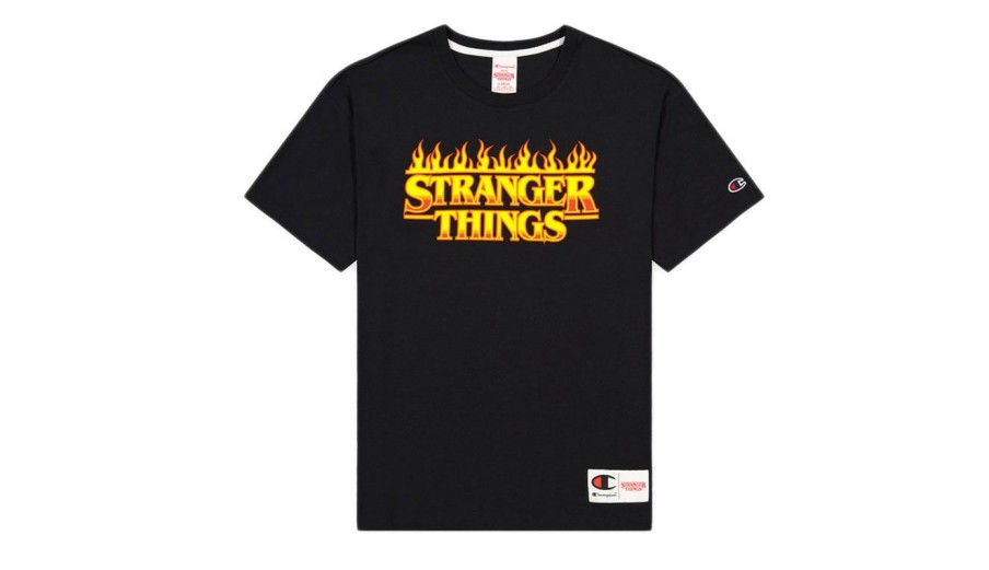 Clothing * | Champion X Stranger Things Men S T-Shirt Tendy Style Black