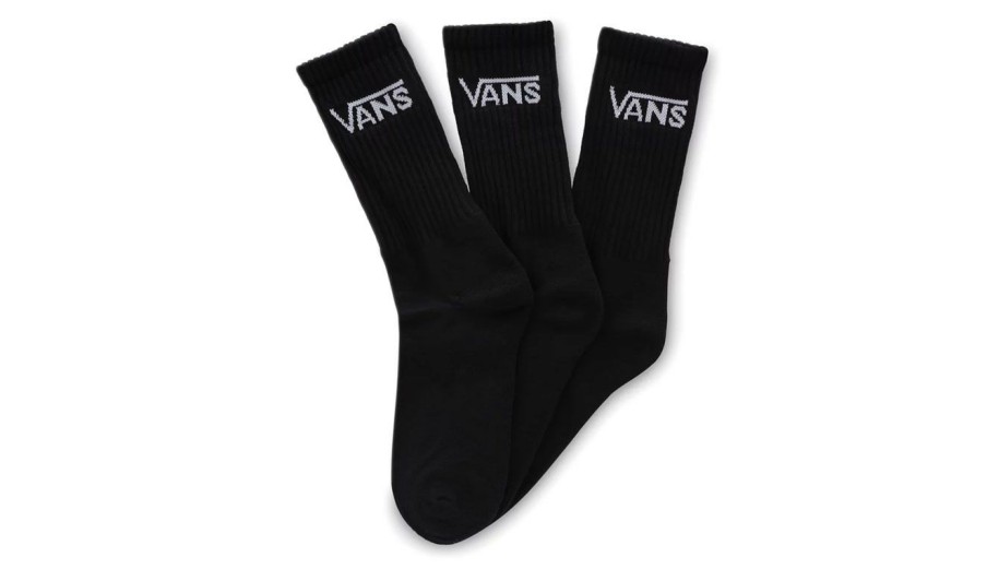 Clothing * | Vans Classic Crew 3-Pack Socks Online Discount Black