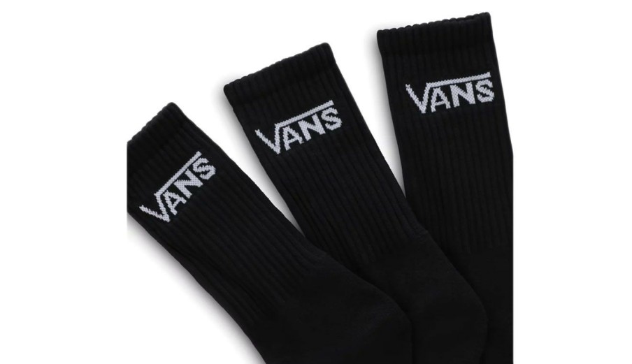 Clothing * | Vans Classic Crew 3-Pack Socks Online Discount Black