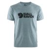 Clothing * | Fjallraven Logo T-Shirt Cheaper Blue