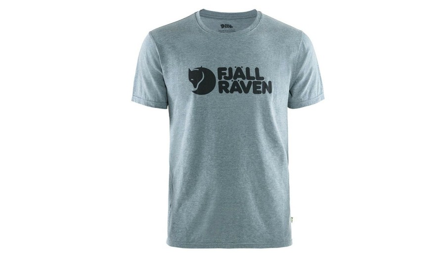 Clothing * | Fjallraven Logo T-Shirt Cheaper Blue